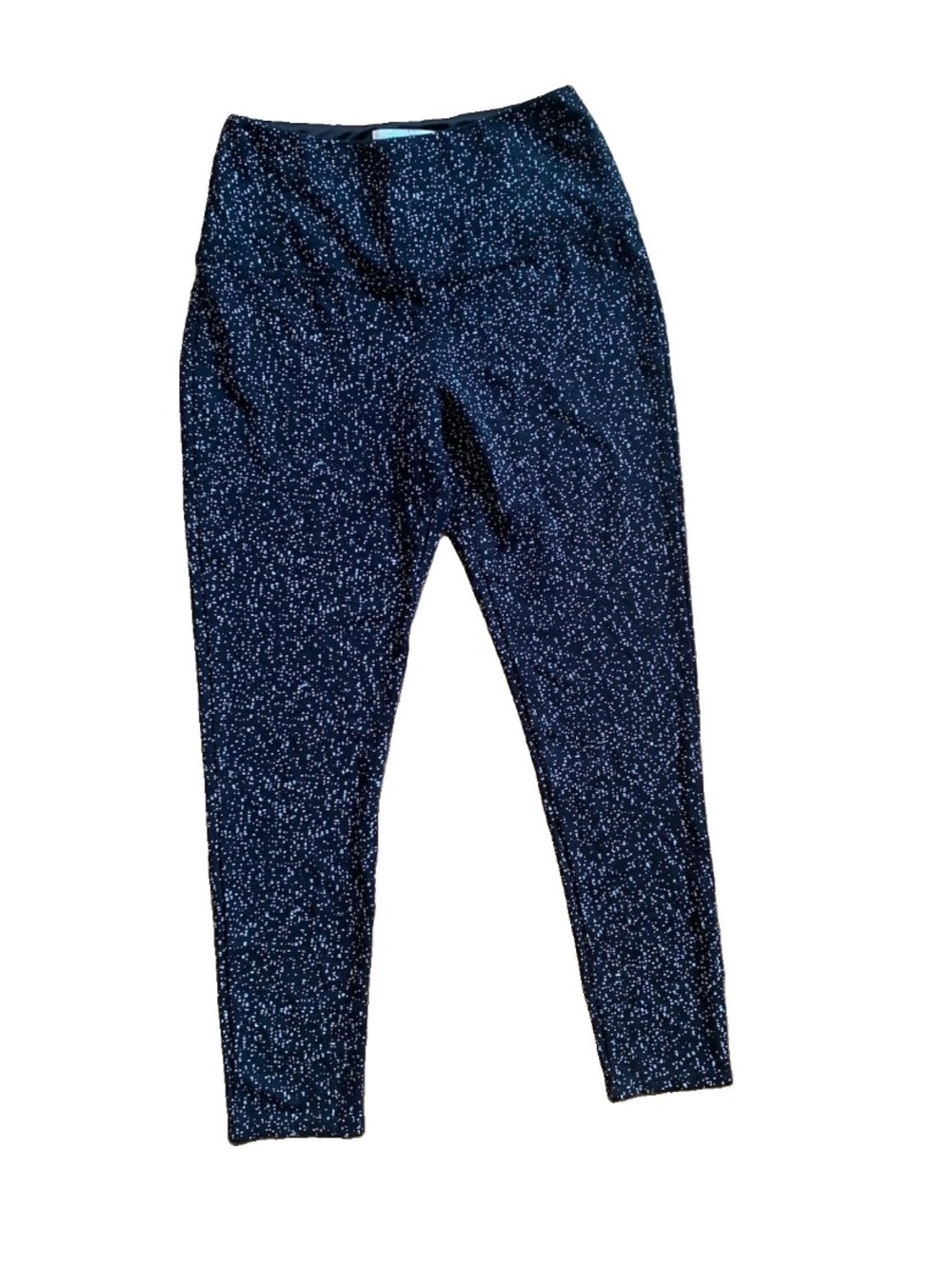 RACHEL ZOE Med High Waisted Ponte Leggings Tummy Control Black White Athleisure